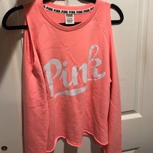 PINK cold shoulder sweatshirt